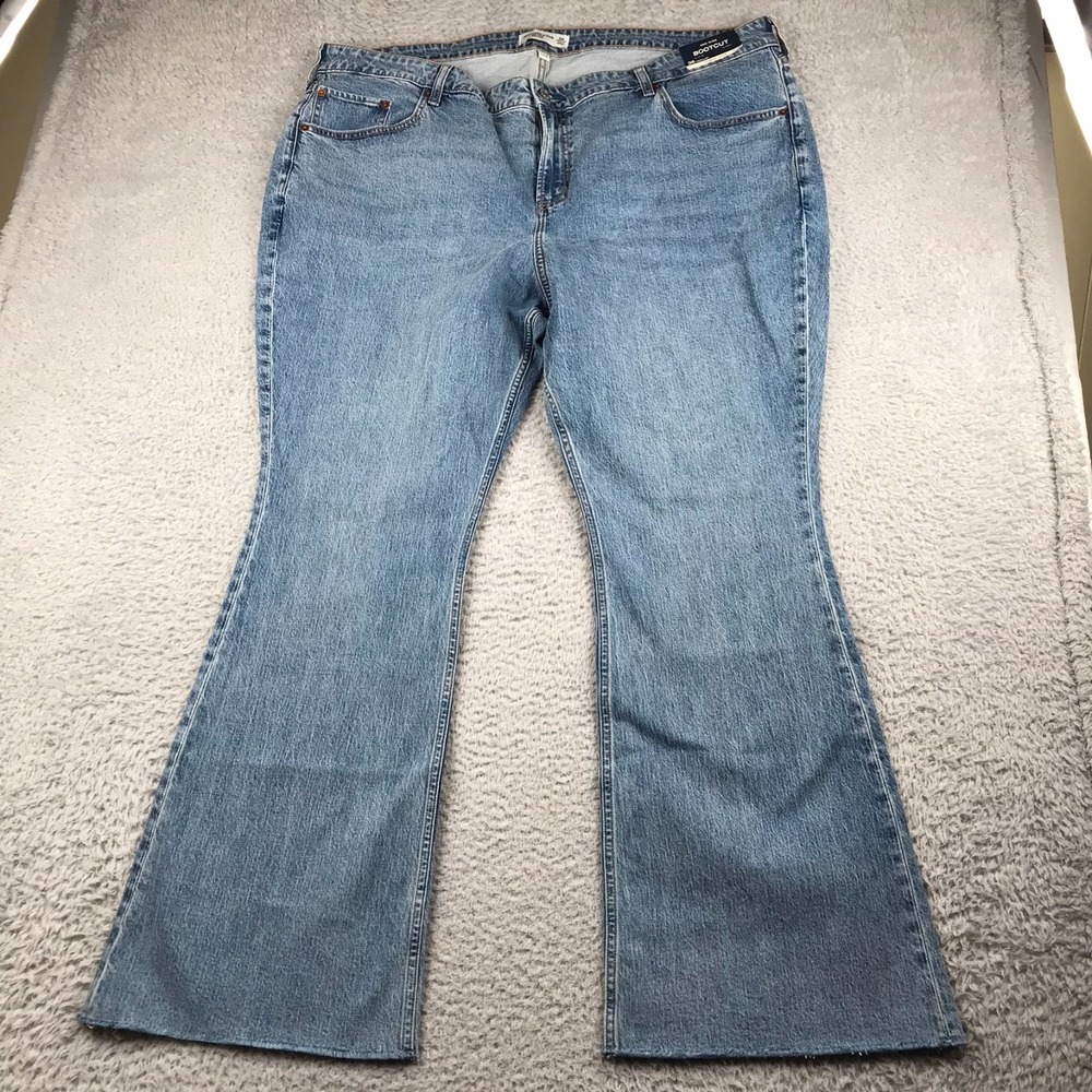 Abercrombie & Fitch Curve Love Jeans Womens 36 Regular Blue Mid Rise Bootcut NEW